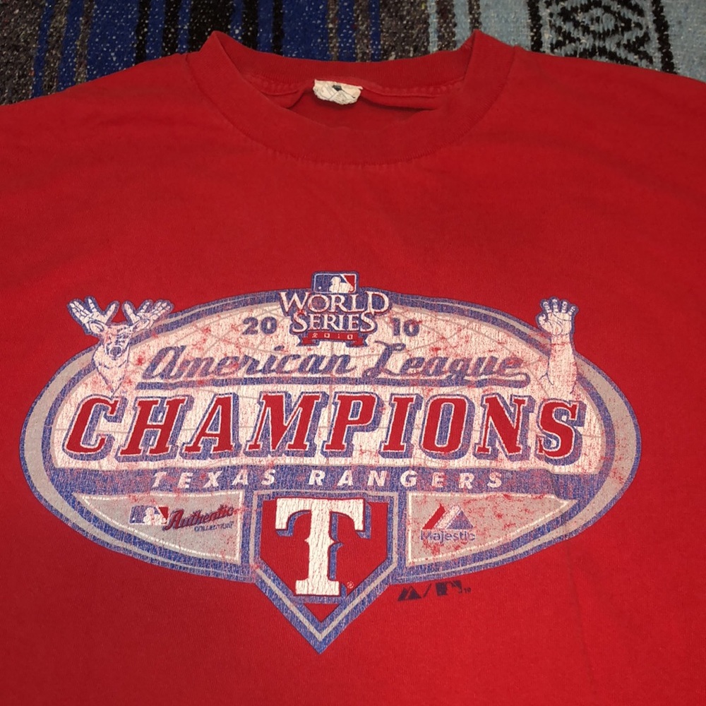 2010 MLB American League Champions Texas Rangers Mens Tee Shirt